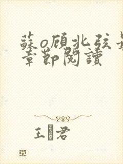 苏o顾北弦最新章节阅读