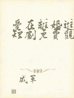 爱在离婚进行时短剧免费观看全集