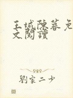 王城陈蓉免费全文阅读
