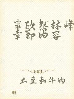 宁欣然林峰超前章节内容封面