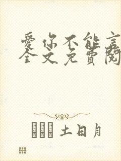 爱你不能言小说全文免费阅读