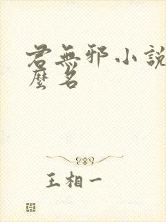 君无邪小说叫什么名