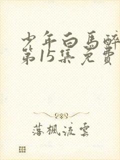 少年白马醉春风第15集免费观看