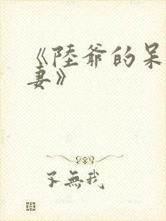 《陆爷的呆萌甜妻》