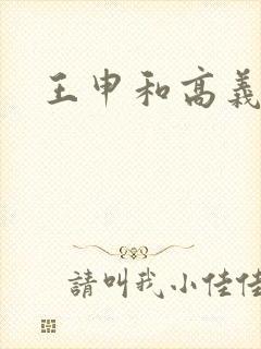 王申和高义老七封面