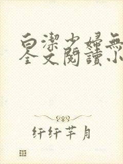 白洁少妇无删减全文阅读小说