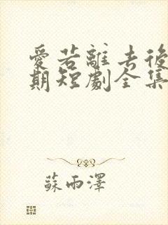 爱若离去后会无期短剧全集大结局