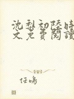 沈梨初陆时霁全文免费阅读最新章节封面