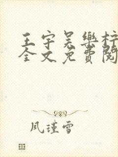 王宇吴乐柠小说全文免费阅读最新章