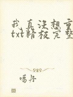 我真没想重生啊txt精校完整版