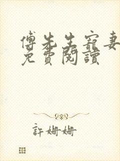 傅先生宠妻无度免费阅读封面