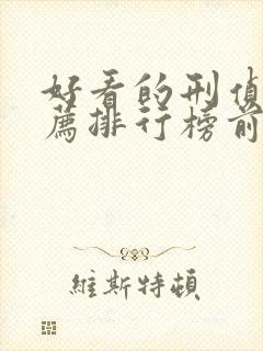 好看的刑侦剧推荐排行榜前十名