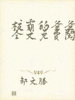 校霸的爸爸小说全文免费阅读封面