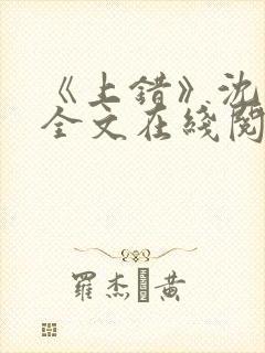 《上错》沈南初全文在线阅读笔趣阁