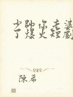 少帅你老婆又跑了爆火短剧封面