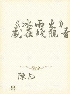 《冰雨火》电视剧在线观看完整版
