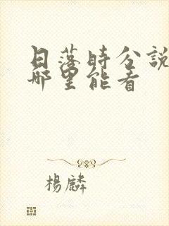 日落时分说爱你哪里能看封面