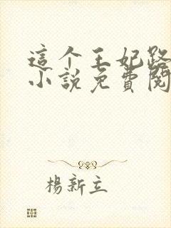 这个王妃路子野小说免费阅读全文封面