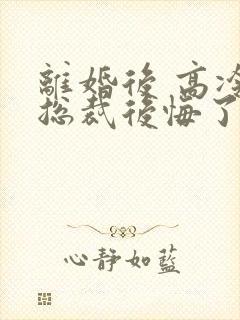 离婚后 高冷女总裁后悔了