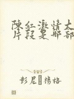 陈红激情大尺度片段是哪部封面