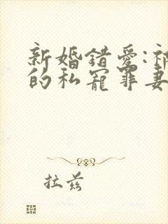 新婚错爱:祁少的私宠罪妻