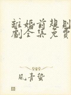 离婚前规则电视剧全集免费观看