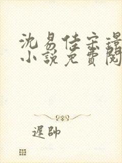 沈易佳宋璟辰的小说免费阅读