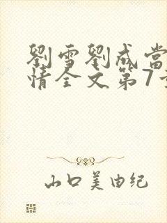 刘雪刘成当代爱情全文第7章