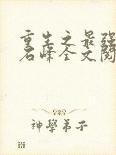 重生之最强剑神石峰全文阅读