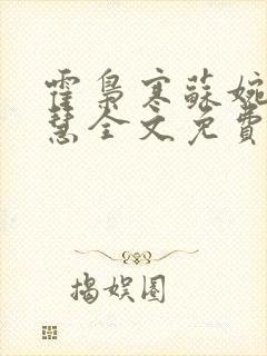 霍枭寒苏婉苏晓慧全文免费看