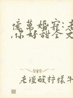 亿万婚宠:老婆,你好甜全文免费阅读