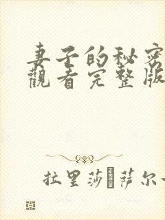 妻子的秘密免费观看完整版高清封面