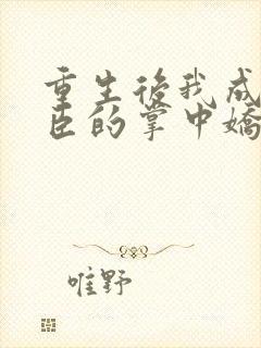 重生后我成了权臣的掌中娇小说在线免费看封面