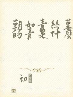 朝如青丝暮成雪的青是什么意思