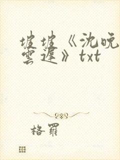 坡坡《沈晚梨谢云迟》txt