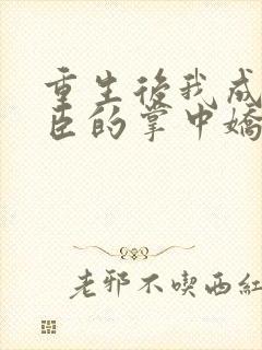 重生后我成了权臣的掌中娇全本