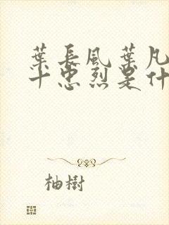 叶长风叶凡一门十忠烈是什么小说