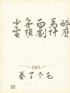 少年白马醉春风电视剧什么时候上映封面