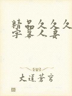 精品久久久中文字幕人妻