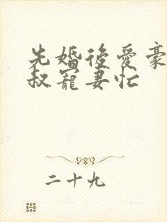 先婚后爱豪门大叔宠妻忙