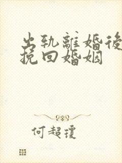 出轨离婚后如何挽回婚姻封面