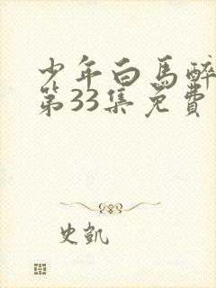 少年白马醉春风第33集免费观看