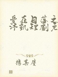 爱在日落之前王沐凯短剧免费