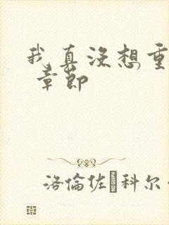 我真没想重生啊 章节