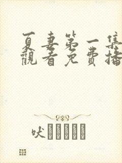 夏妻第一集在线观看免费播放电视剧