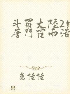 斗罗大陆2绝世唐门霍雨浩结局封面