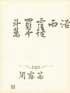 斗罗霍雨浩活在万年后封面