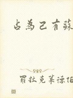 占为己有苏静初封面