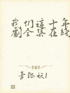 我们这十年电视剧全集在线观看免费封面