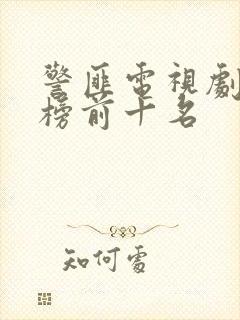 警匪电视剧排行榜前十名封面